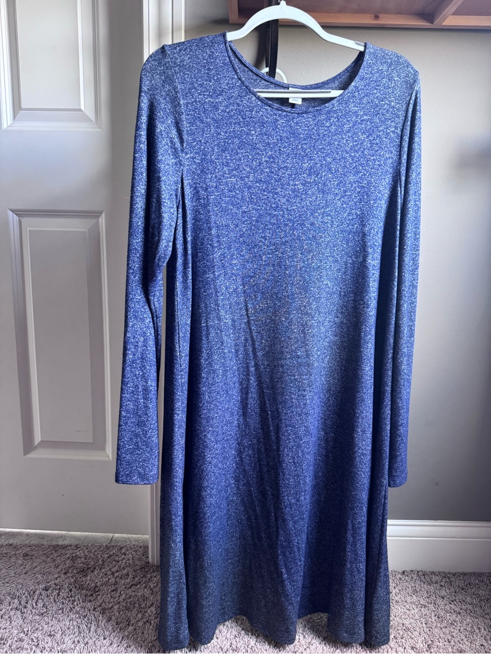 Old Navy Heathered Blue Long Sleeve Dress. Size large tall
